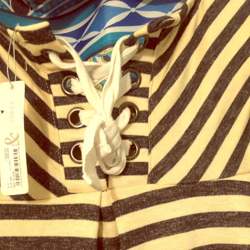 Navy & Cream Striped dress from Charming Charlie